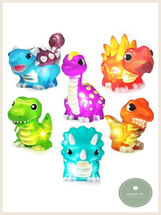 Other - Dinosaur Light Up Bath Toys 6 Pack Water-Activated Sensory Toddler